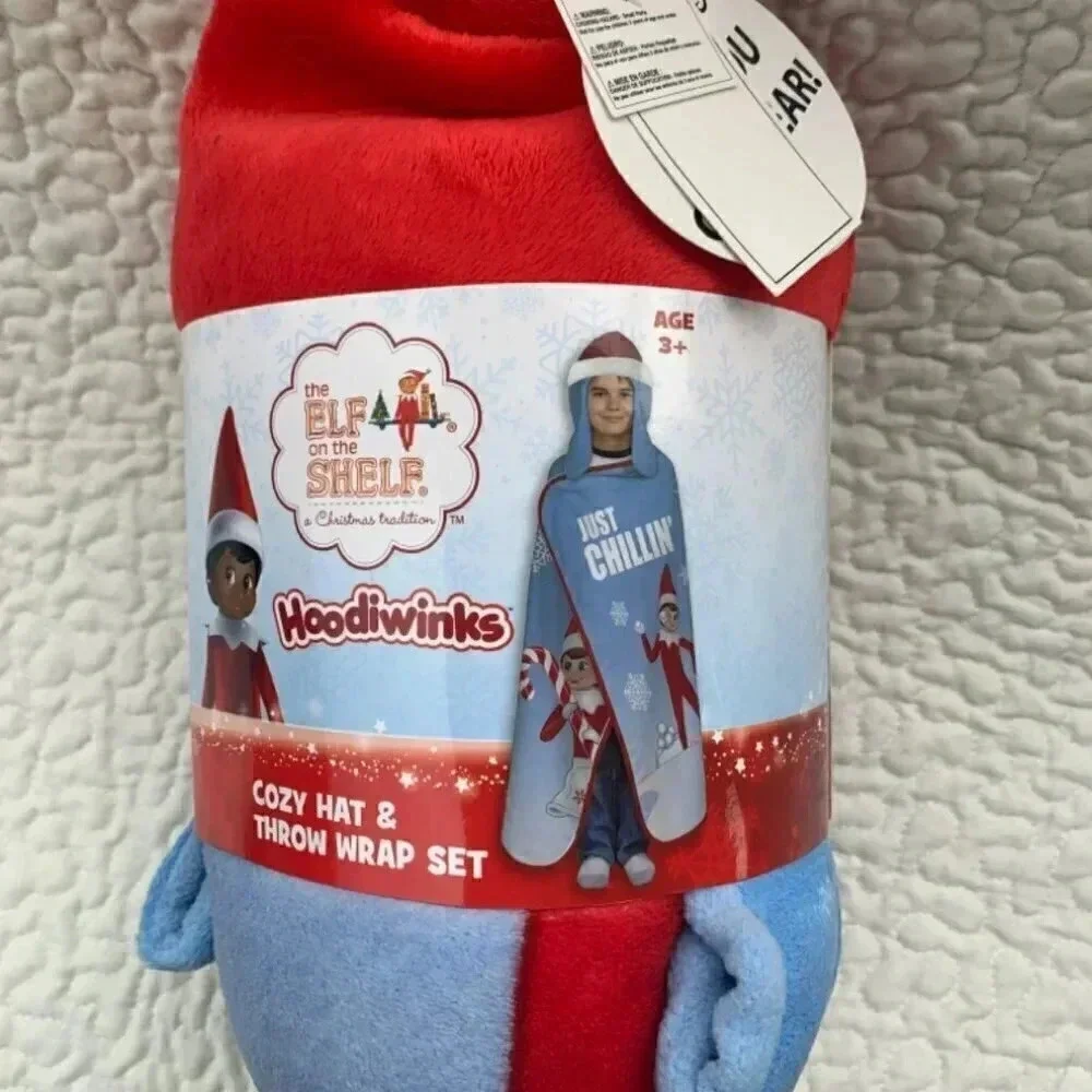 Elf on the Shelf Cozy Hat& Throw Wrap Set